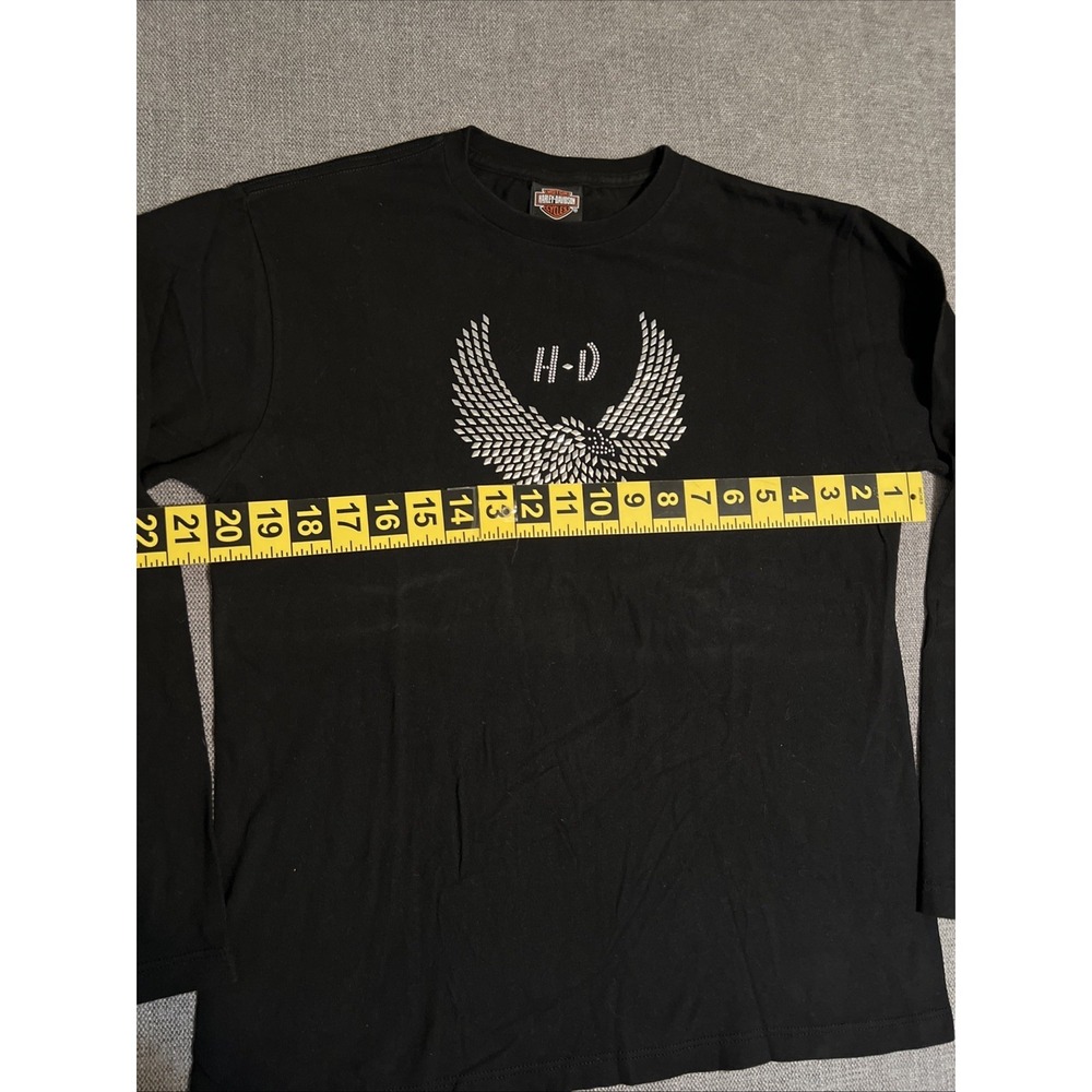 Vintage Harley Davidson Studded Long Sleeve T-Shirt Women's M Black - Picture 6 of 11